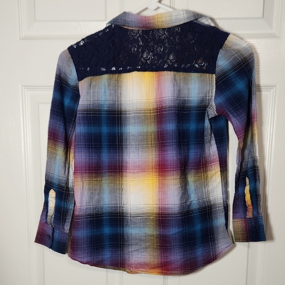 Arizona Jean Company Vibrant Blue and Purple Plaid Button Down - Picture 5 of 5